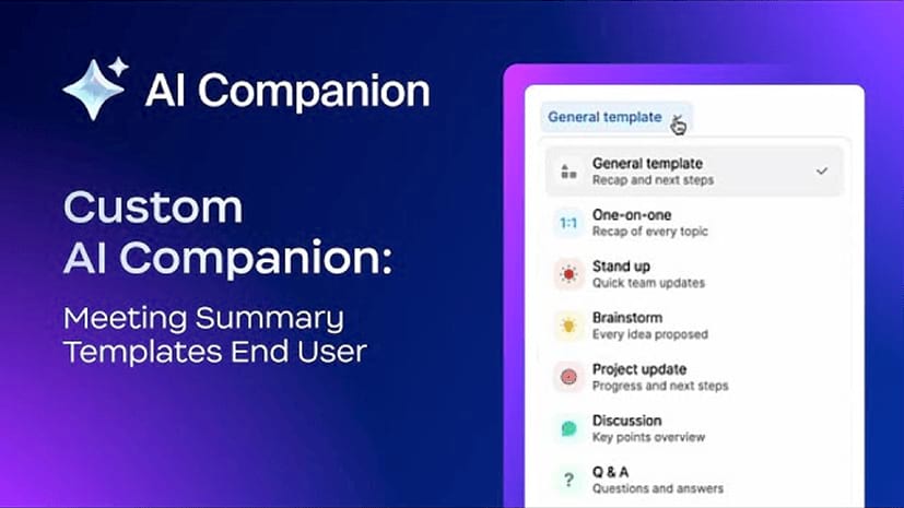 Custom AI Companion: Meeting Summary Templates End User