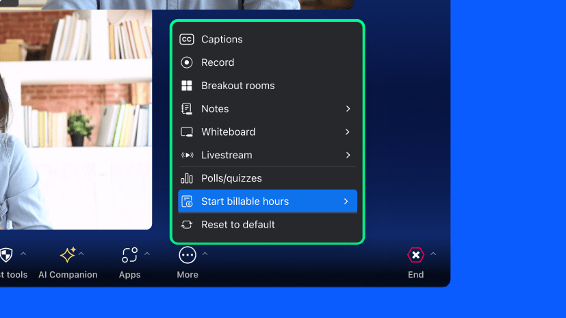 Track from the Zoom Meetings toolbar