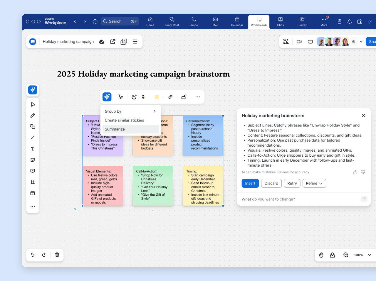 Jumpstart the creation of whiteboard