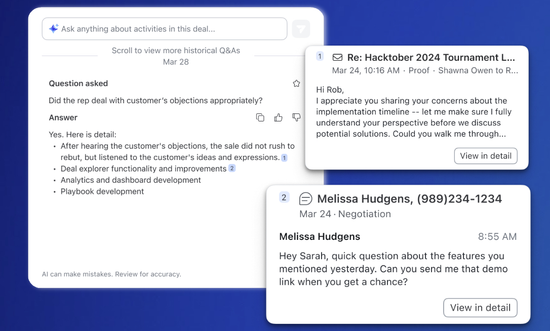 Zoom Revenue Accelerator Deal Explorer email and SMS analysis