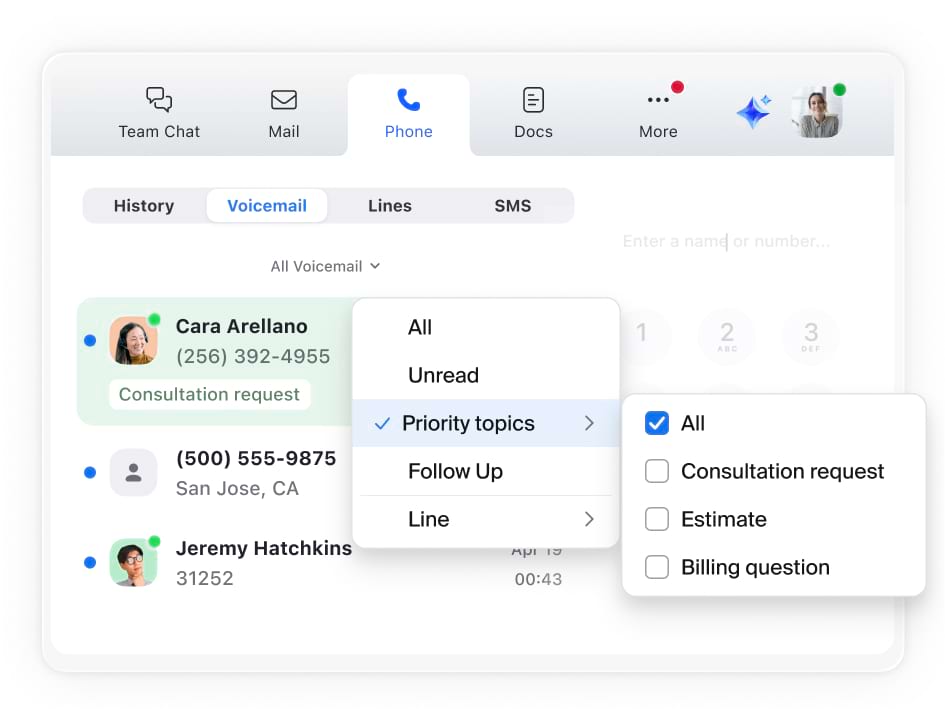 Truy cập thư thoại ưu tiên nhanh hơn