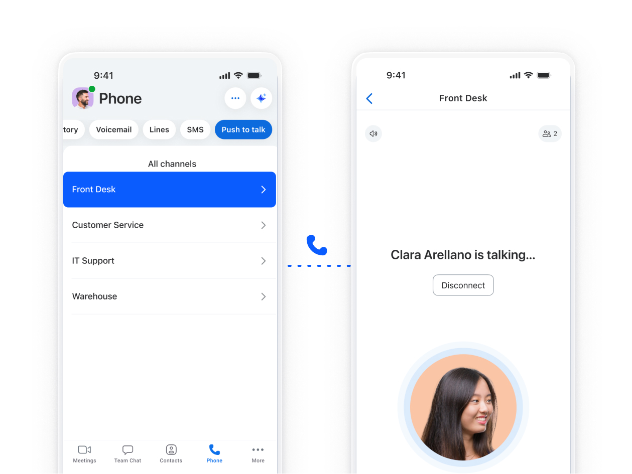 Communiceren in realtime met Push-to-Talk