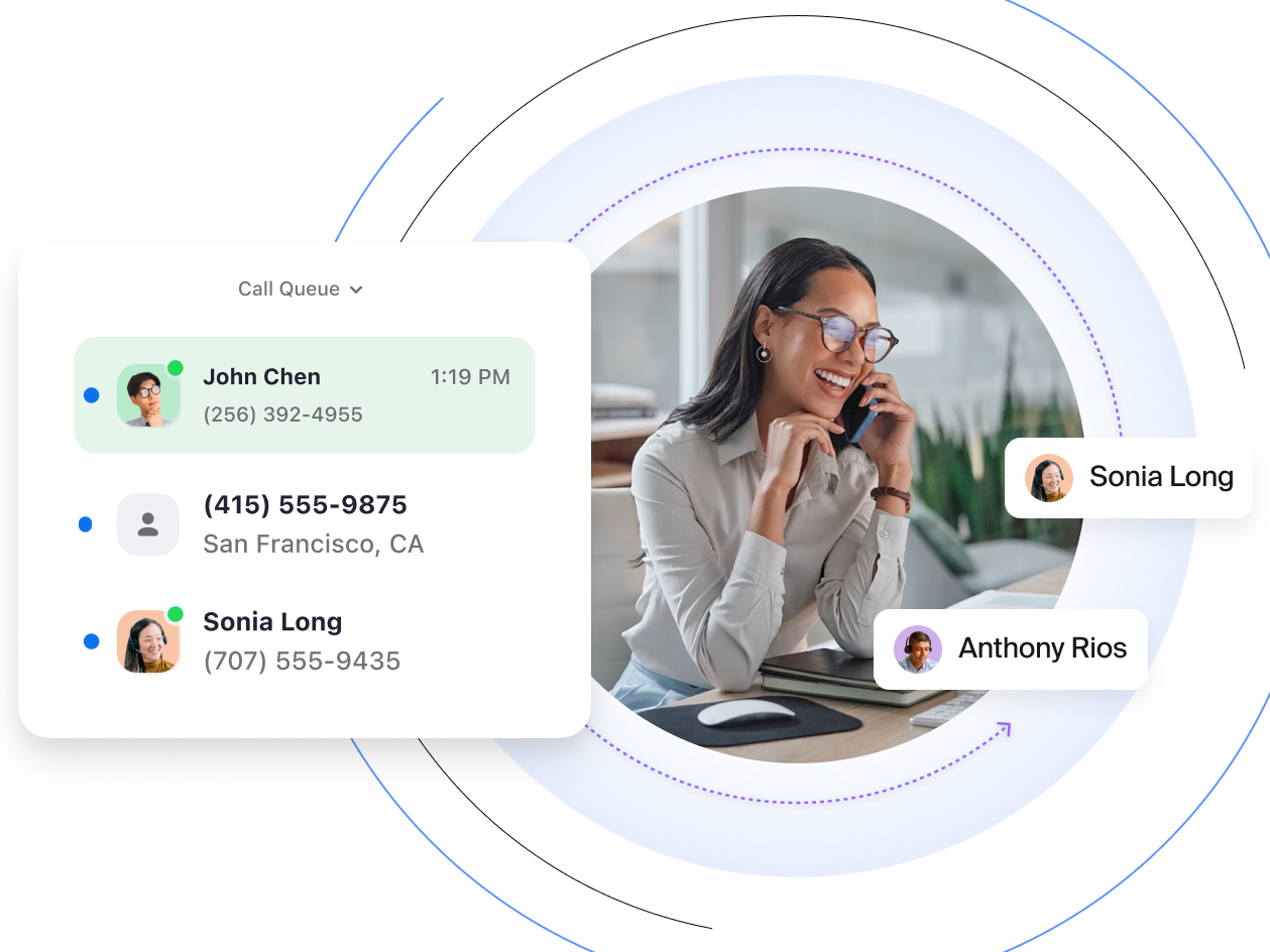 Gedeelde lijnen, oproepwachtrijen en team-sms*