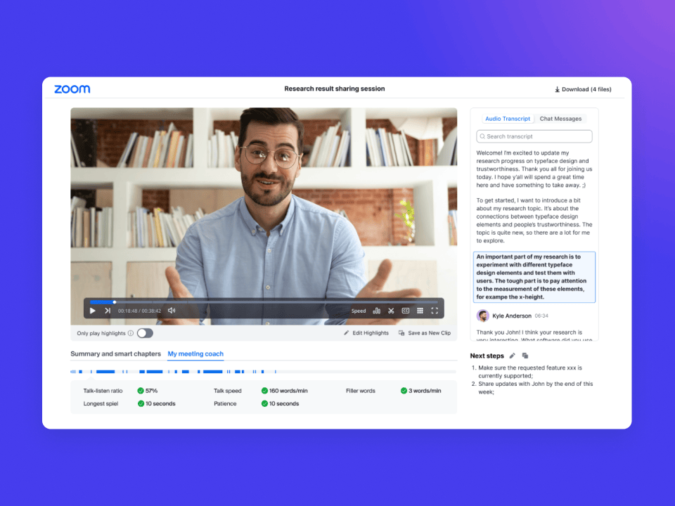 Récapitulez rapidement les enregistrements de réunion