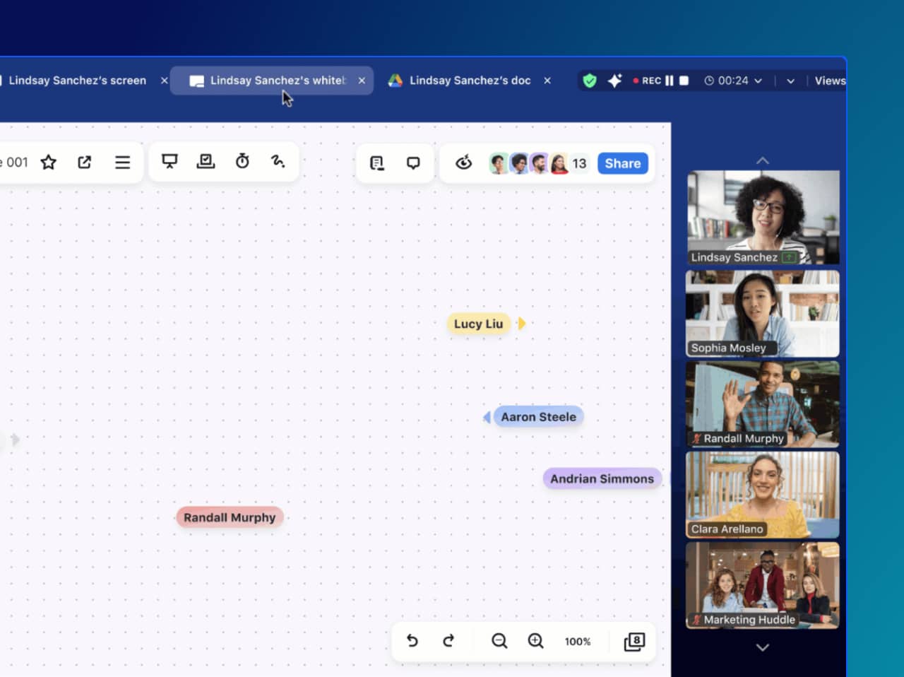 Share multiple screens