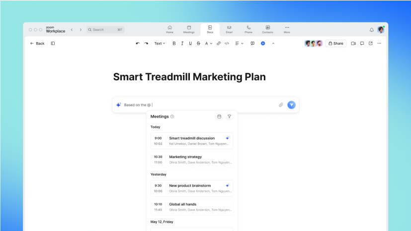 Potenzia la collaborazione e trasforma i contenuti delle riunioni con Zoom Docs basato sull'IA