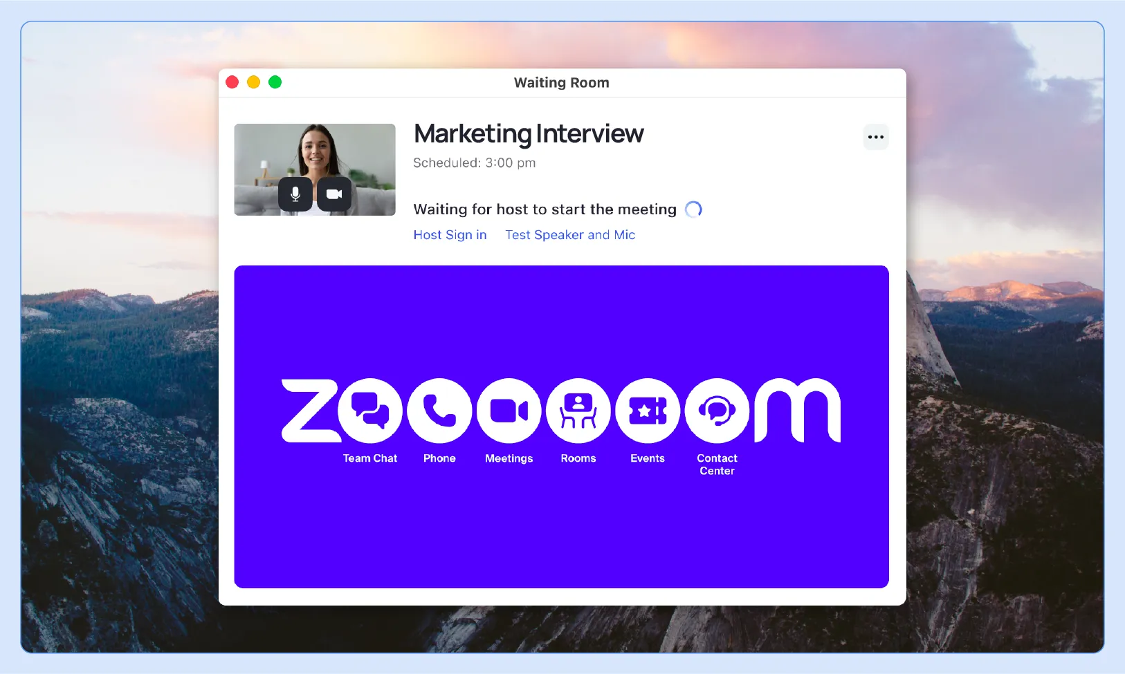 Waiting for a meeting to start on Zoom screen
