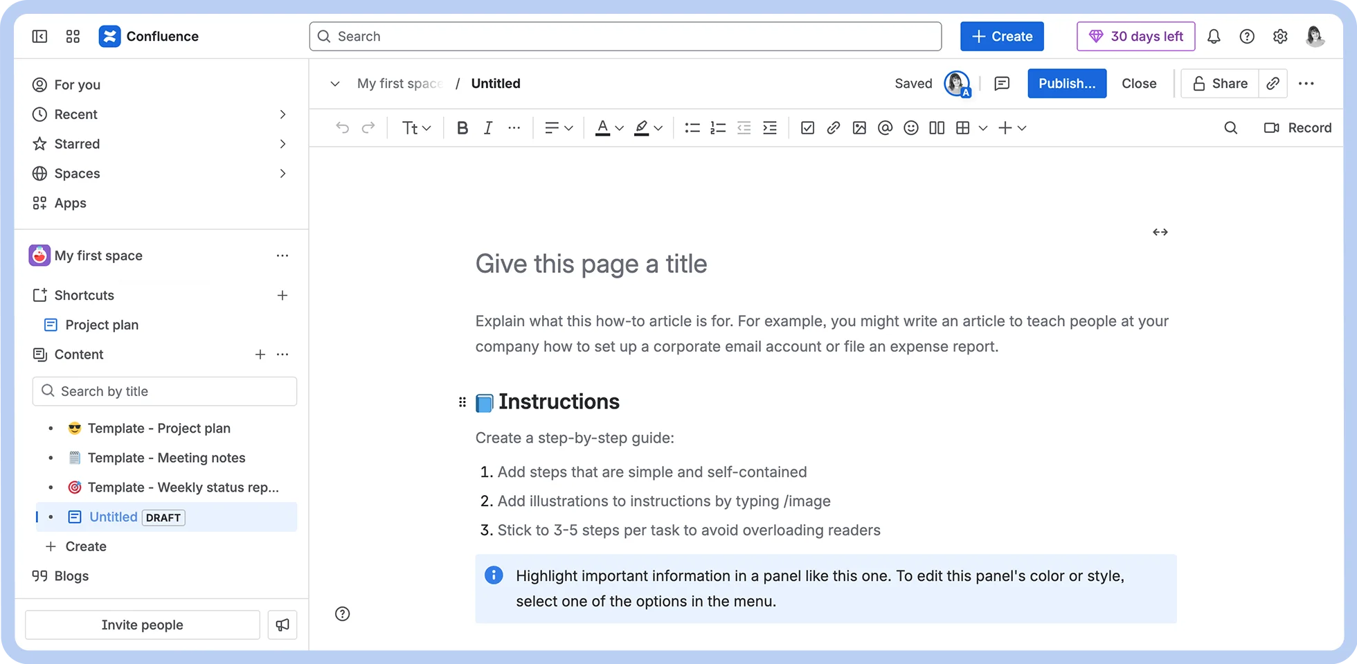 A screenshot of Confluence.