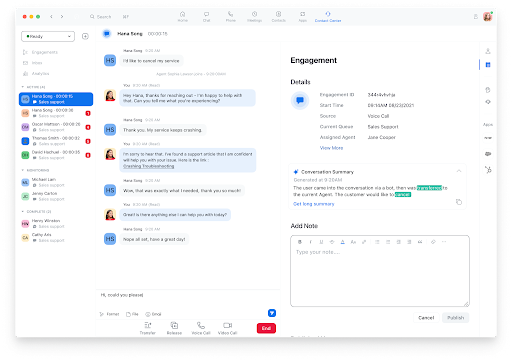 Zoom Contact Center UI